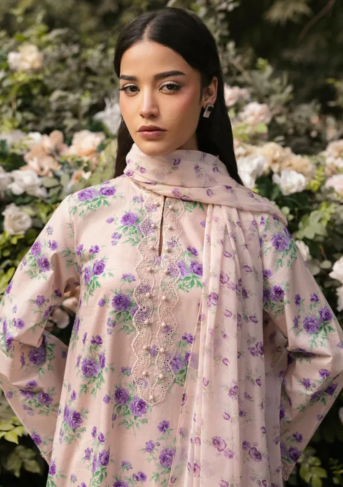 Cross Stitch ROSY AFFAIR Unstitched Premium 25 Luxury Lawn Collection - Image 4