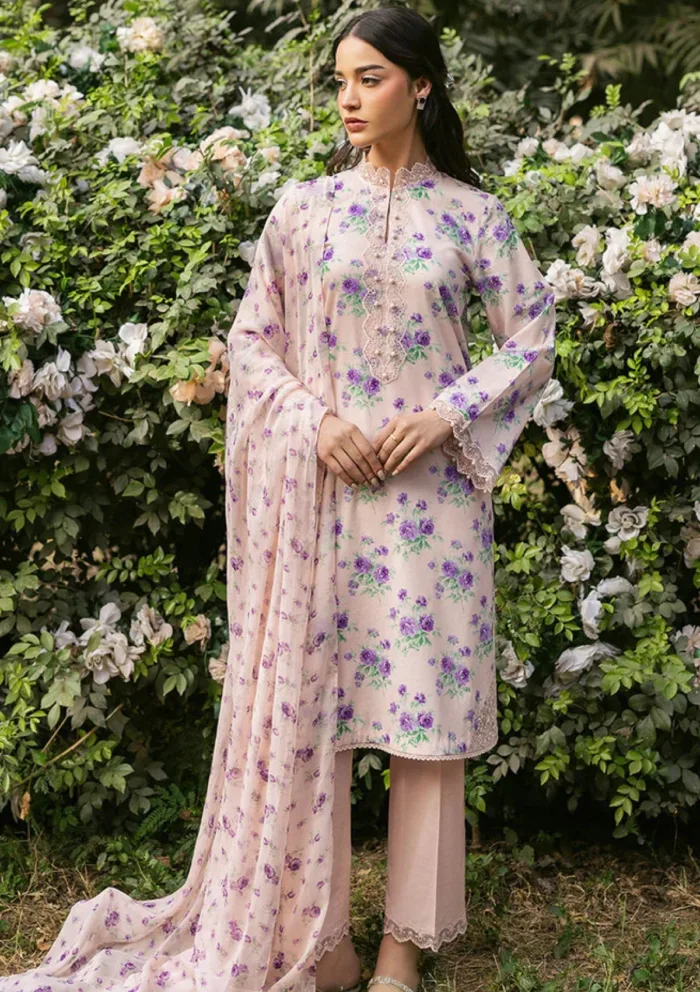 Cross Stitch ROSY AFFAIR Unstitched Premium 25 Luxury Lawn Collection - Image 6