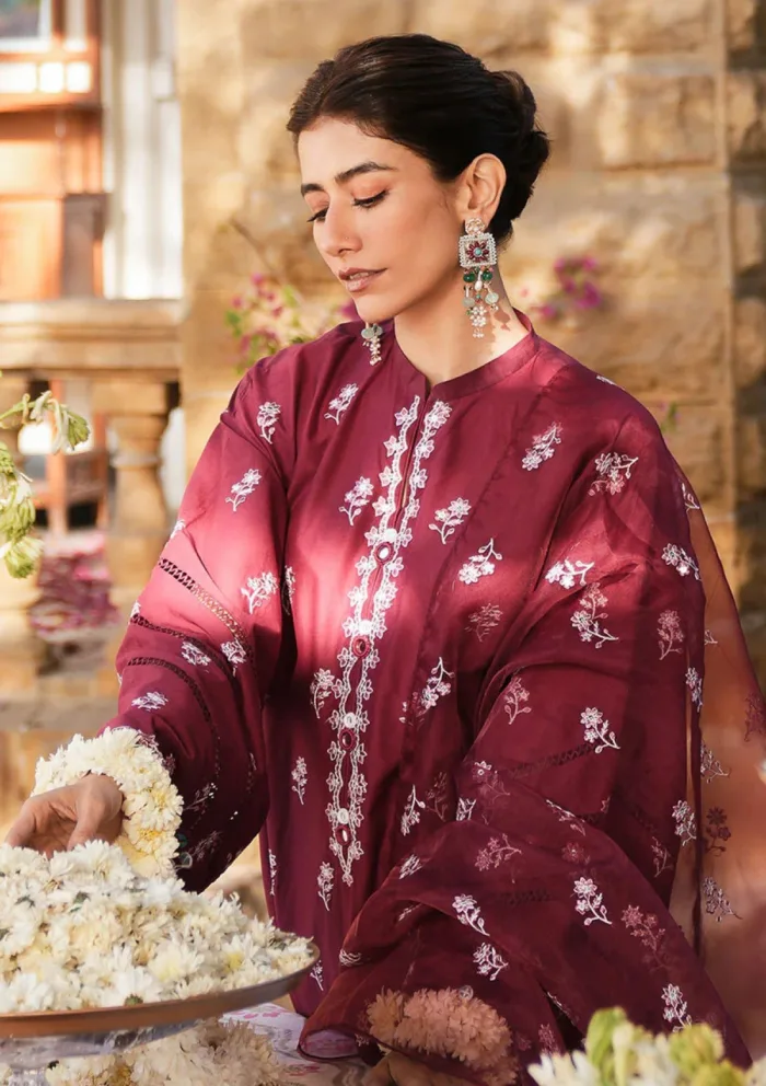 Cross Stitch RUBY ROUGE Eid Unstitched 25 Luxury Lawn Collection - Image 4