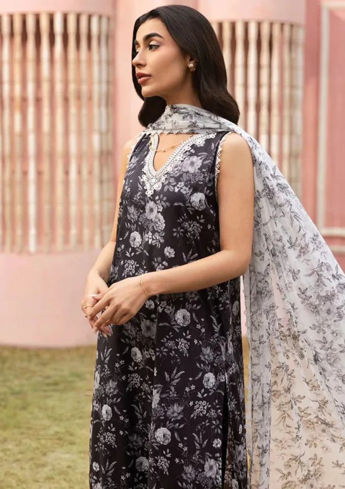 Cross Stitch SOMBER ESCAPE Unstitched Premium 25 Luxury Lawn Collection - Image 2