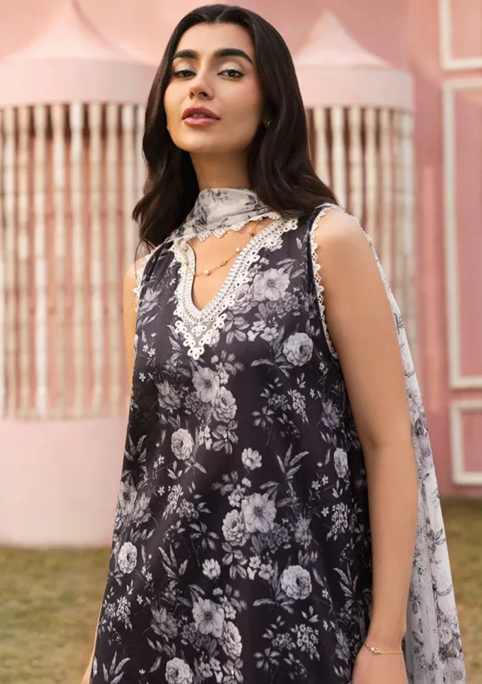 Cross Stitch SOMBER ESCAPE Unstitched Premium 25 Luxury Lawn Collection - Image 3