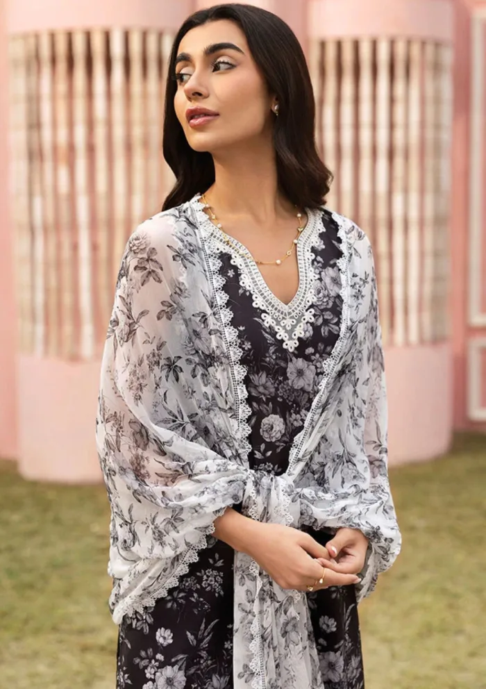 Cross Stitch SOMBER ESCAPE Unstitched Premium 25 Luxury Lawn Collection - Image 4