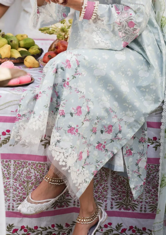 Cross Stitch SUMMER SKY Eid Unstitched 25 Luxury Lawn Collection - Image 2