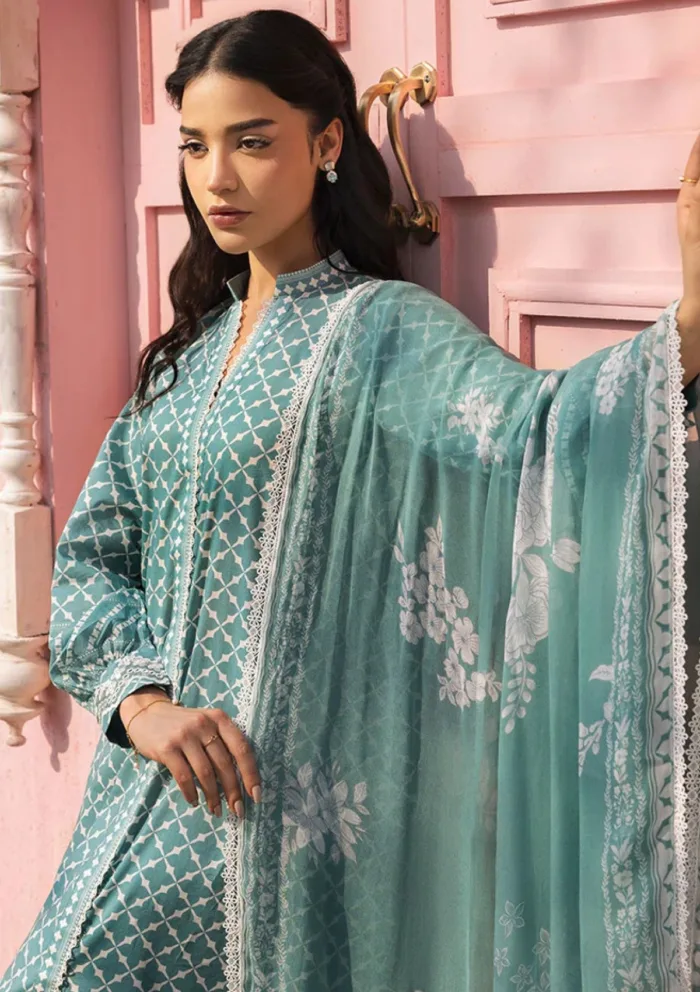Cross Stitch TEAL GRACE Unstitched Premium 25 Luxury Lawn Collection - Image 2