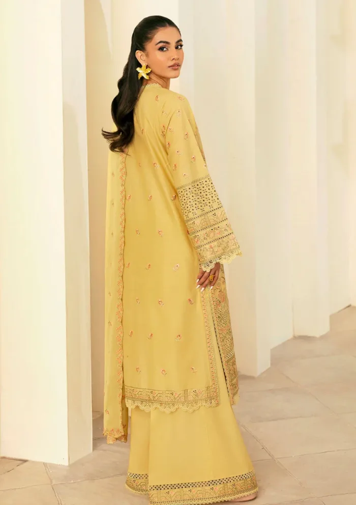 Deyar Luxury 25 LD001 Lime Yellow Iris Lawn Collection - Image 2