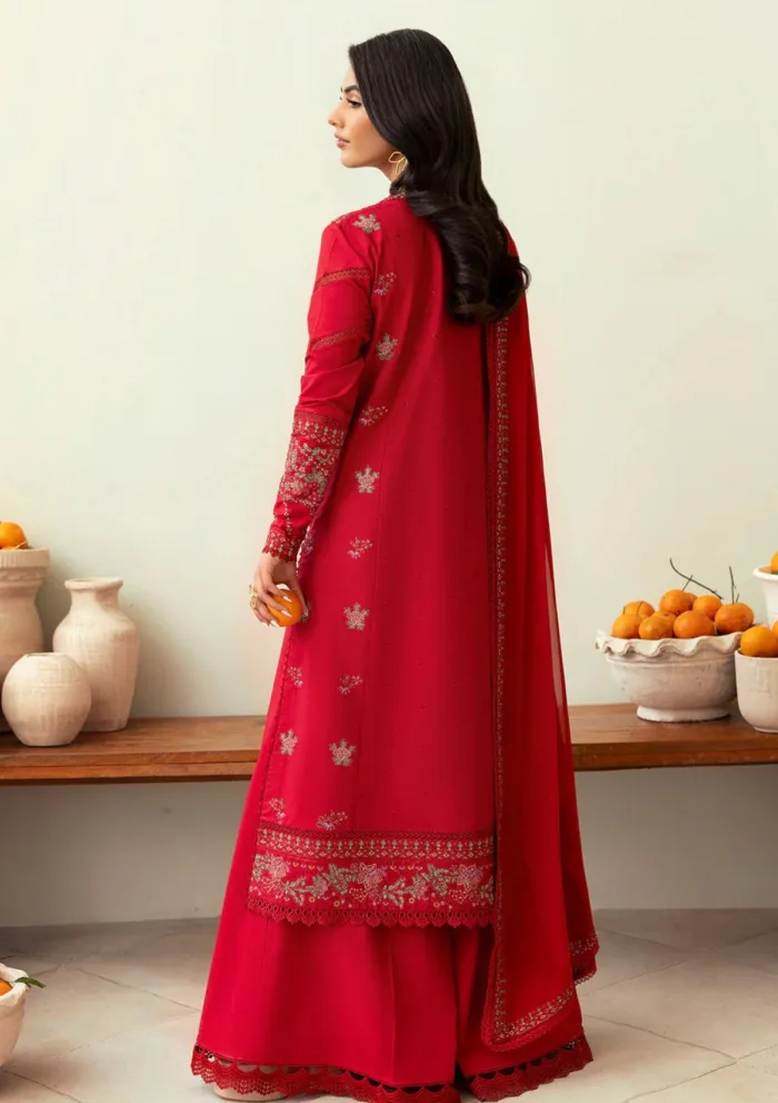 Deyar Luxury 25 LD004 Blood Red Iris Lawn Collection - Image 2