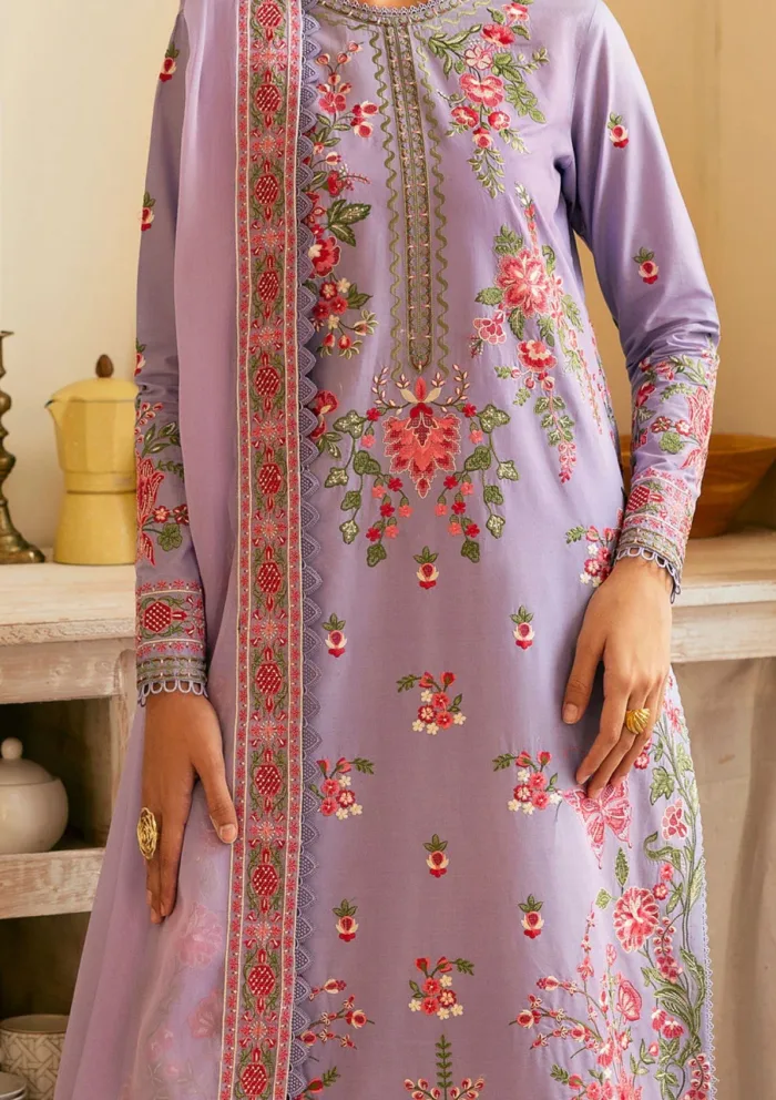 Deyar Luxury 25 LD005 Lilac Iris Lawn Collection - Image 3