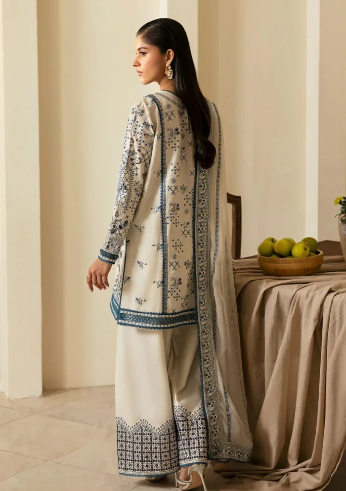 Deyar Luxury 25 LD009 Ivory Iris Lawn Collection - Image 2