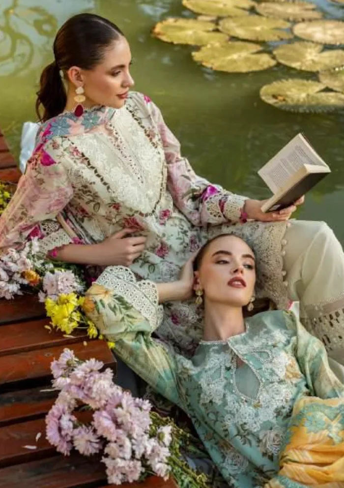 Elaf Premium ELK 06A PISTACHIO DREAMS Print Chikankari 25 Luxury Lawn Collection - Image 3