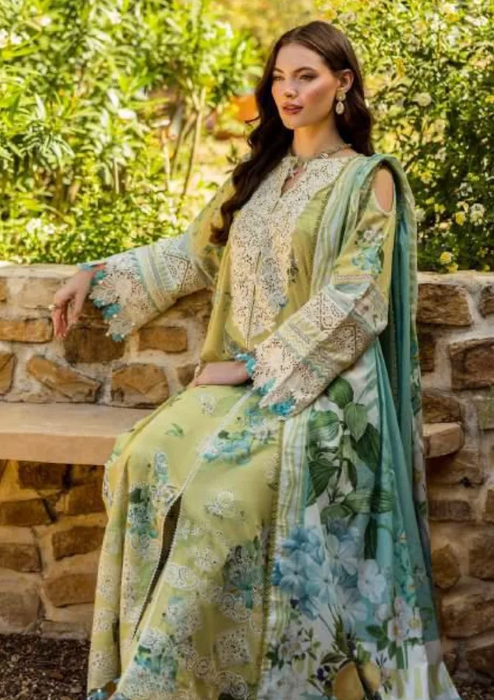 Elaf Premium ELK 07A ALLURE Print Chikankari 25 Luxury Lawn Collection - Image 2