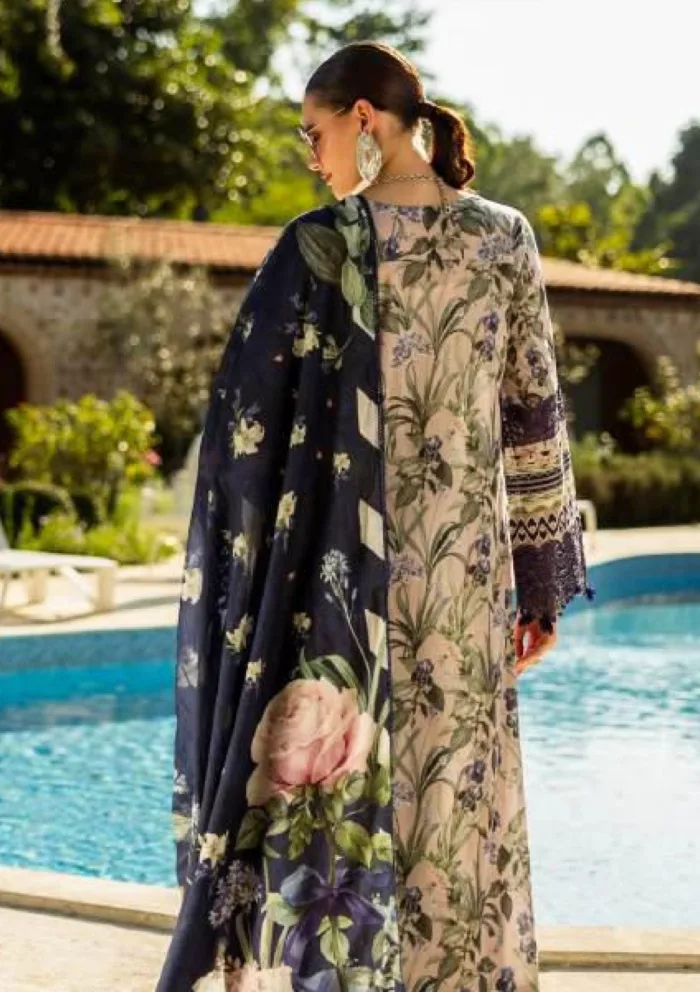 Elaf Premium ELK 08B AZZURRO Print Chikankari 25 Luxury Lawn Collection - Image 2
