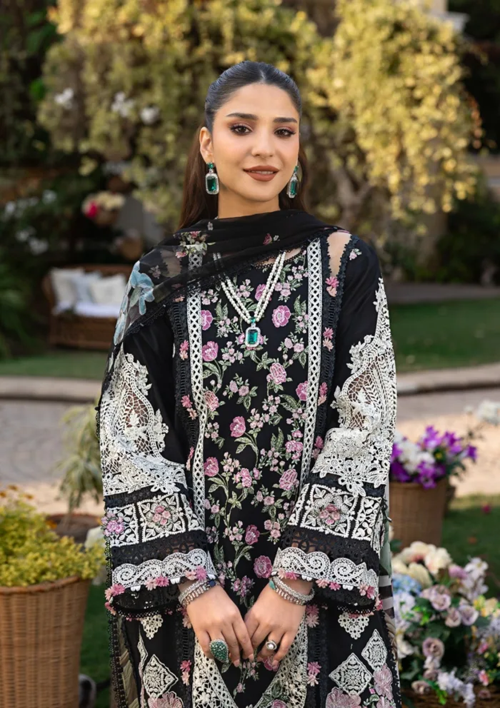 Elaf Premium ELM 04 Mahjabeen Luxury Lawn 25 Collection - Image 3