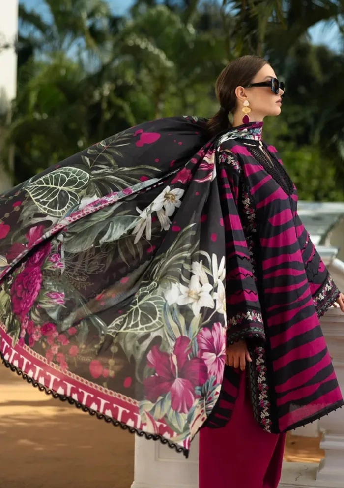 Elaf Premium EPE 02B BERRY BLUSH Prints 25 Luxury Lawn Collection - Image 5