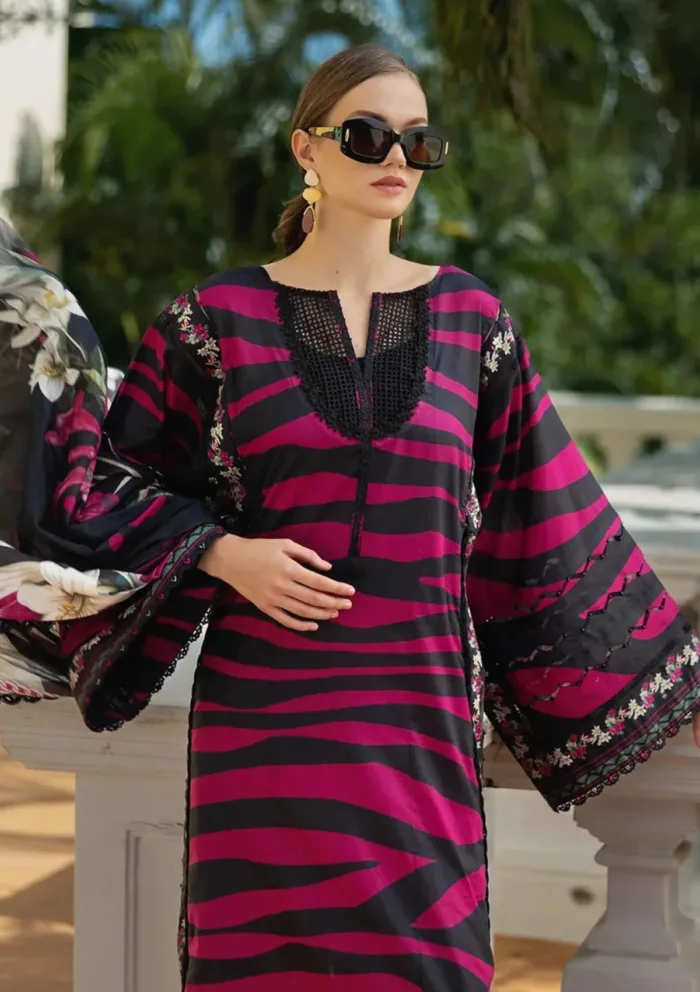 Elaf Premium EPE 02B BERRY BLUSH Prints 25 Luxury Lawn Collection - Image 6