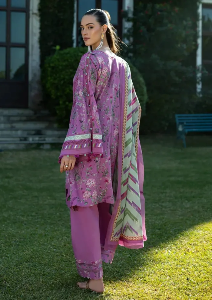 Elaf Premium EPE 04B FUCHSIA FANTASY Prints 25 Luxury Lawn Collection - Image 2