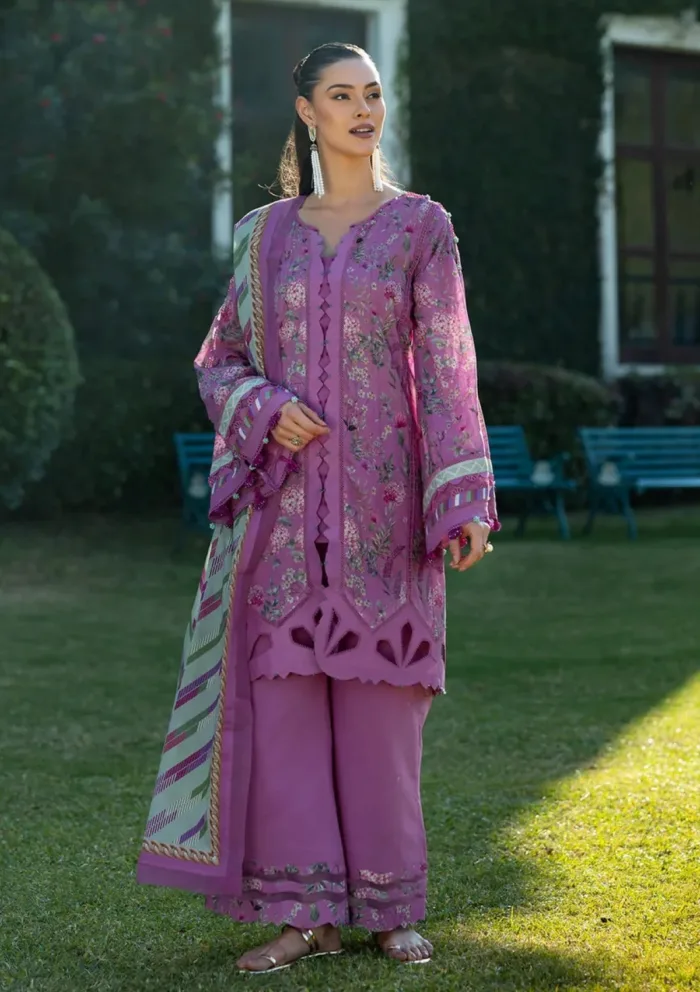 Elaf Premium EPE 04B FUCHSIA FANTASY Prints 25 Luxury Lawn Collection - Image 3