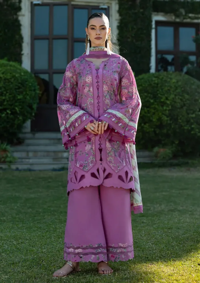 Elaf Premium EPE 04B FUCHSIA FANTASY Prints 25 Luxury Lawn Collection - Image 4