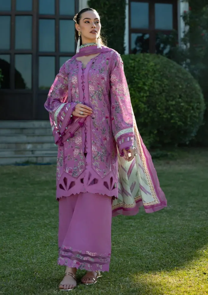 Elaf Premium EPE 04B FUCHSIA FANTASY Prints 25 Luxury Lawn Collection - Image 5
