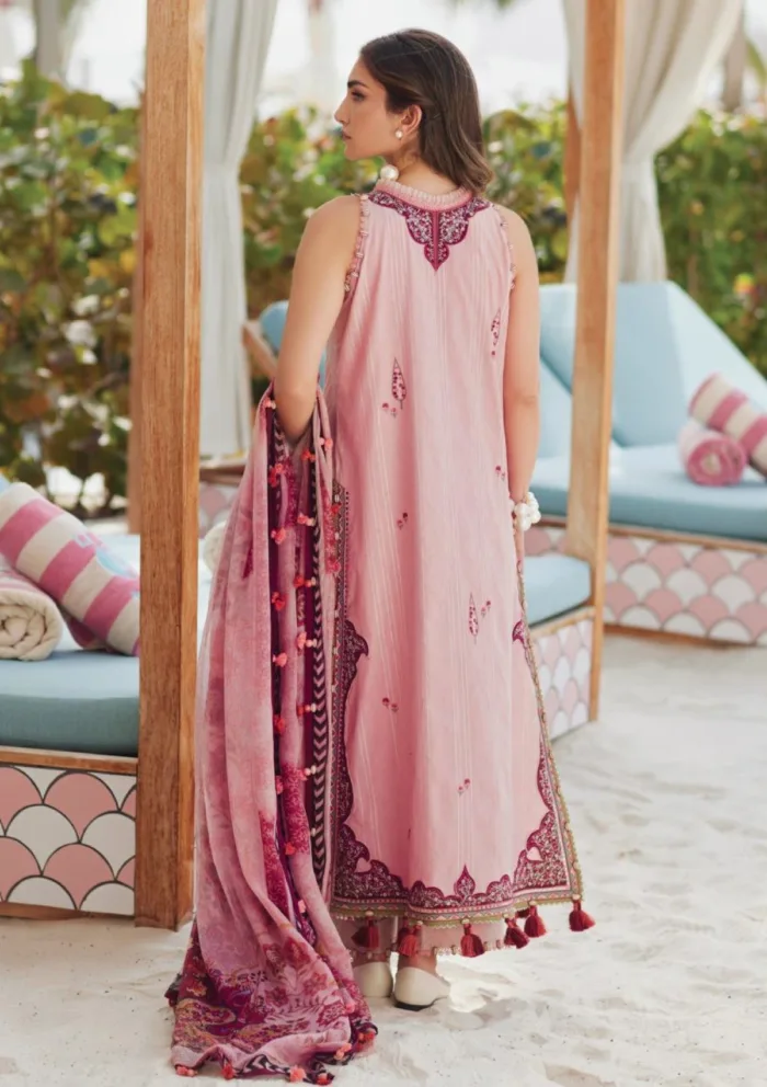 Farah Talib Aziz FTL25 03 Prciscilla Pink Luxury Unstitched Lawn Collection - Image 2
