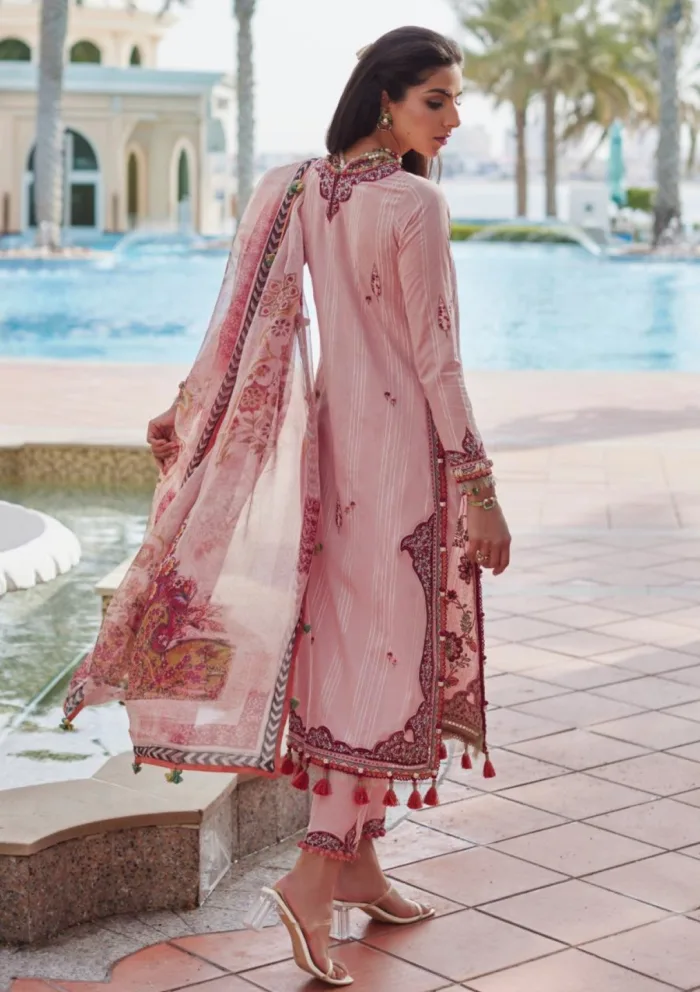 Farah Talib Aziz FTL25 03 Prciscilla Pink Luxury Unstitched Lawn Collection - Image 4