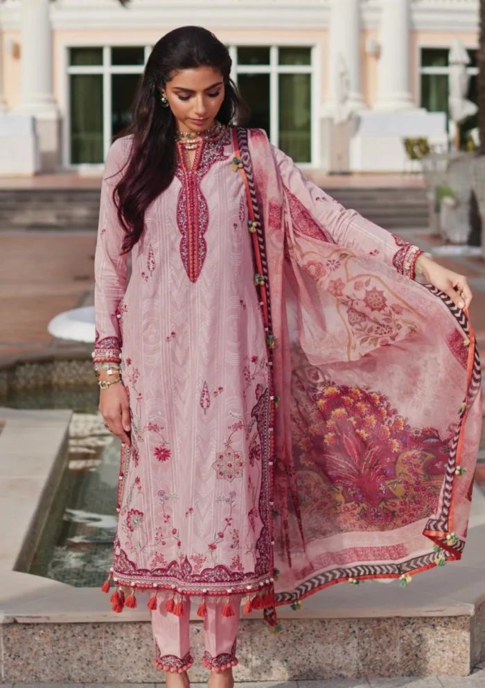 Farah Talib Aziz FTL25 03 Prciscilla Pink Luxury Unstitched Lawn Collection - Image 5