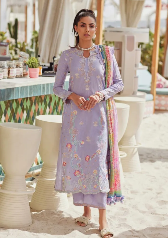 Farah Talib Aziz FTL25 09 Lilliana Lavender Luxury Unstitched Lawn Collection - Image 3