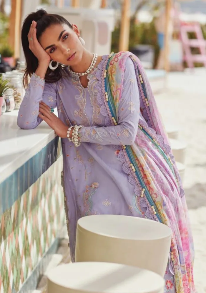 Farah Talib Aziz FTL25 09 Lilliana Lavender Luxury Unstitched Lawn Collection - Image 4