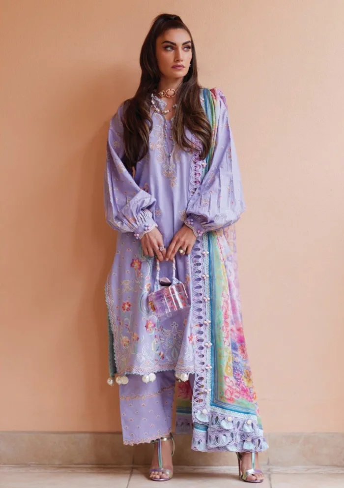 Farah Talib Aziz FTL25 09 Lilliana Lavender Luxury Unstitched Lawn Collection - Image 5