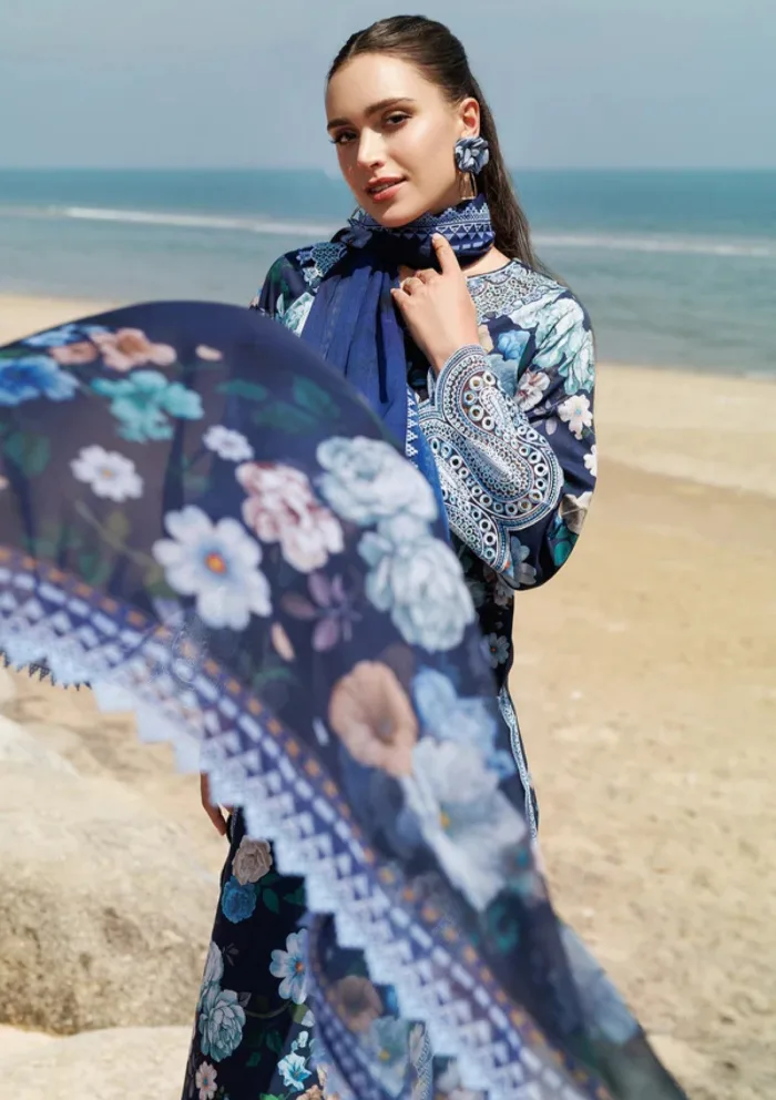 Farasha Eid Summer 25 Floral Blush Aurea Luxury Lawn Collection - Image 4