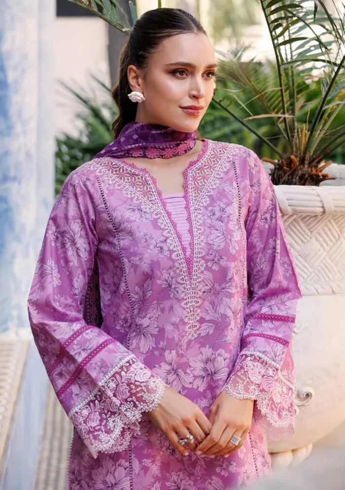 Farasha Eid Summer 25 Lavender Rush Aurea Luxury Lawn Collection - Image 3