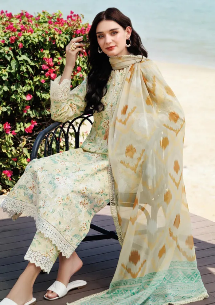 Farasha Eid Summer 25 Lush Cream Aurea Luxury Lawn Collection - Image 3