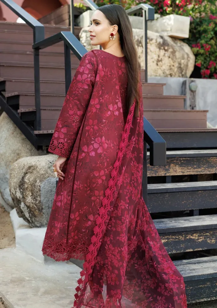 Farasha Eid Summer 25 Merlot Muse Aurea Luxury Lawn Collection - Image 2