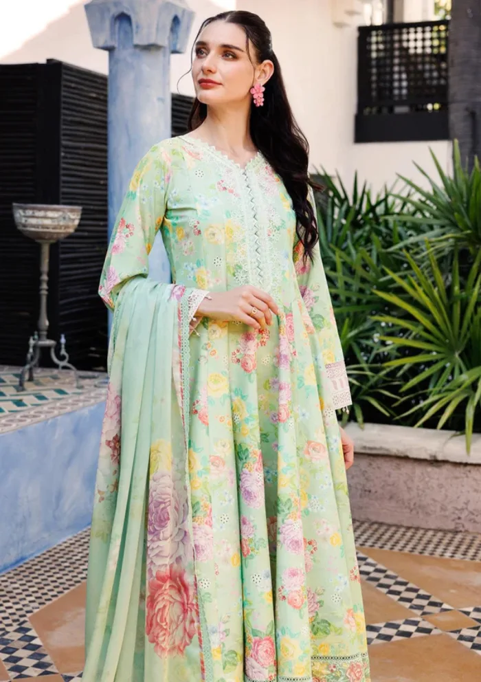 Farasha Eid Summer 25 Mint Dew Aurea Luxury Lawn Collection - Image 4