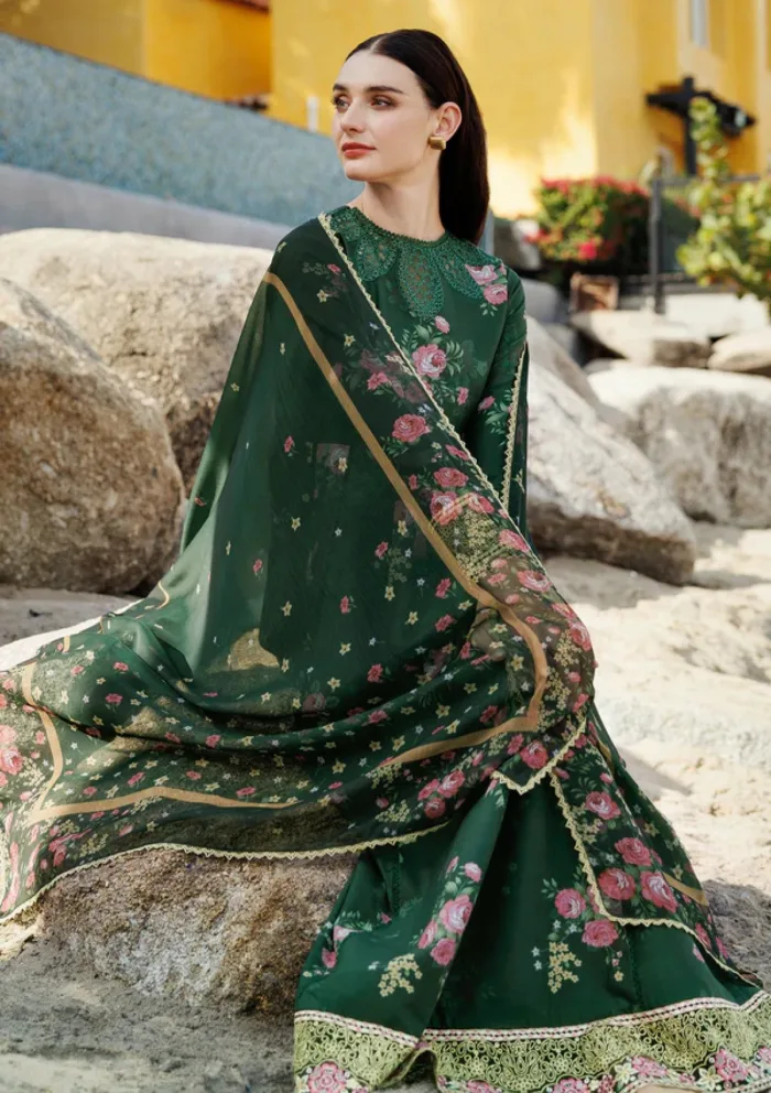 Farasha Eid Summer 25 Mystic Pine Aurea Luxury Lawn Collection - Image 3