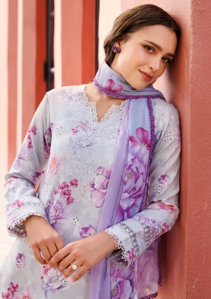 Farasha Eid Summer 25 Rosy Mist Aurea Luxury Lawn Collection - Image 4
