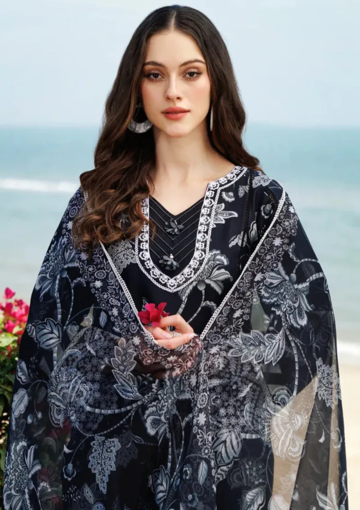 Farasha Eid Summer 25 Sable Dusk Aurea Luxury Lawn Collection - Image 4