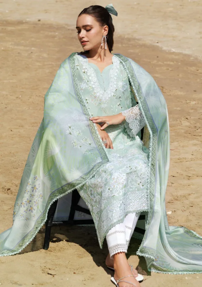 Farasha Eid Summer 25 Tulip Glow Aurea Luxury Lawn Collection - Image 3