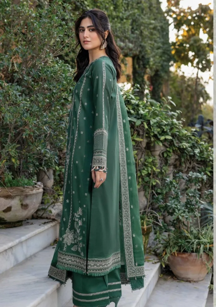 Farasha FB25 02 Emerald Eve Bahar Luxury Lawn Collection - Image 2