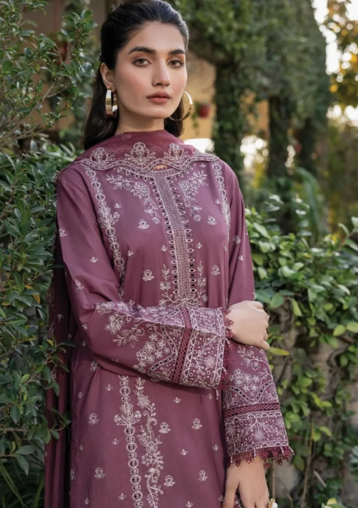 Farasha FB25 09 Dusty Rose Bahar Luxury Lawn Collection - Image 3