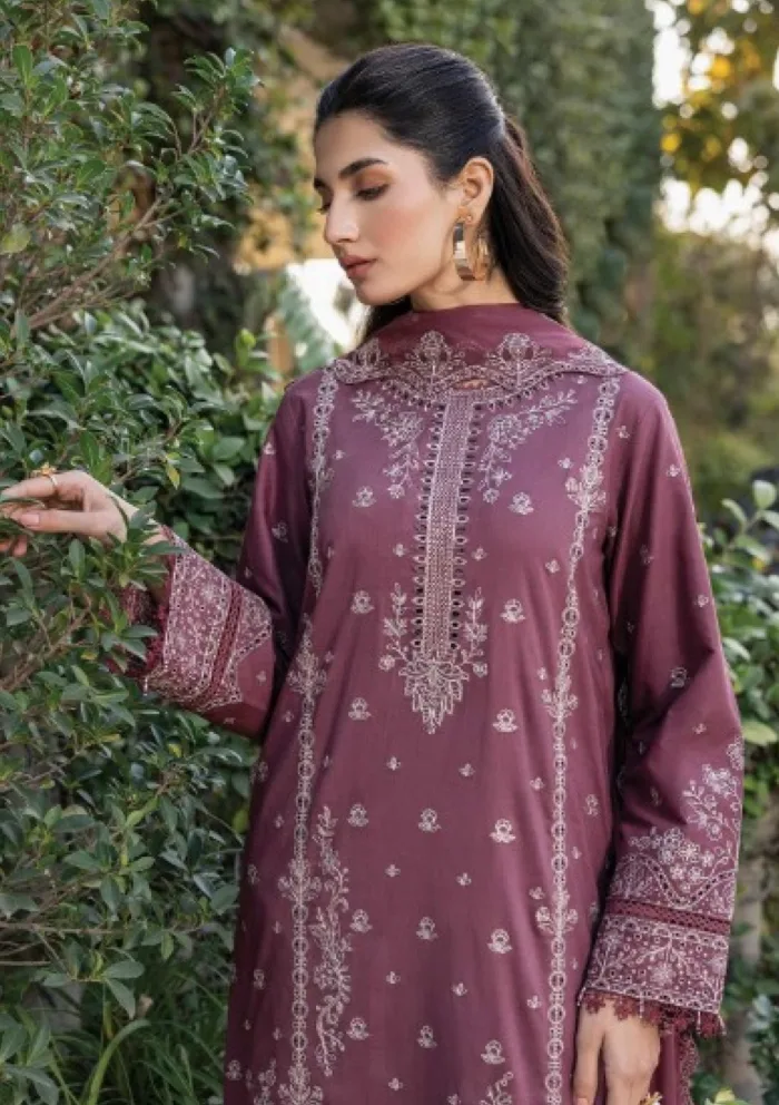 Farasha FB25 09 Dusty Rose Bahar Luxury Lawn Collection - Image 4