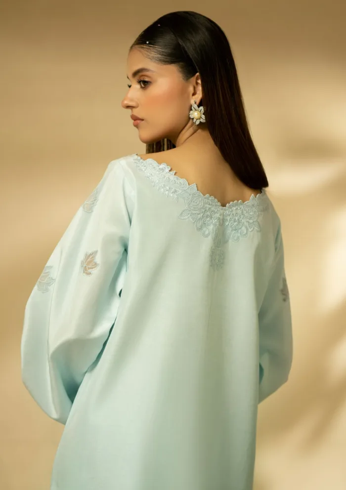 Fozia Khalid Celestail Scerenity D 14 Silk Edit Luxury Lawn Collection - Image 11