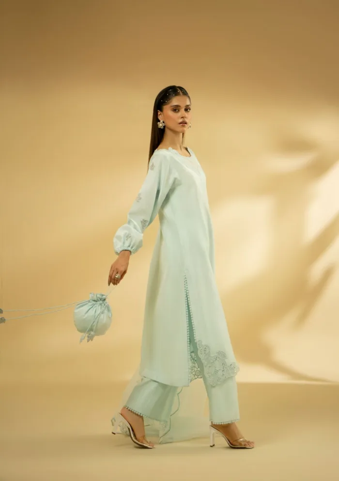 Fozia Khalid Celestail Scerenity D 14 Silk Edit Luxury Lawn Collection - Image 5