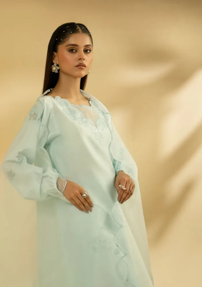 Fozia Khalid Celestail Scerenity D 14 Silk Edit Luxury Lawn Collection - Image 7