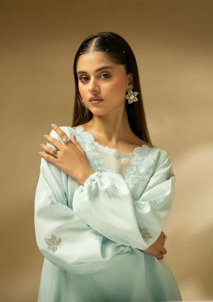 Fozia Khalid Celestail Scerenity D 14 Silk Edit Luxury Lawn Collection - Image 9