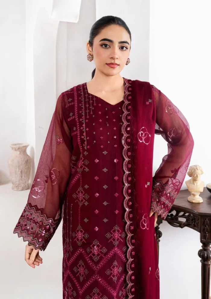 Fozia Khalid FRM25 02 Ruby Rang Mahal Eid Festive Luxury Lawn Collection - Image 3