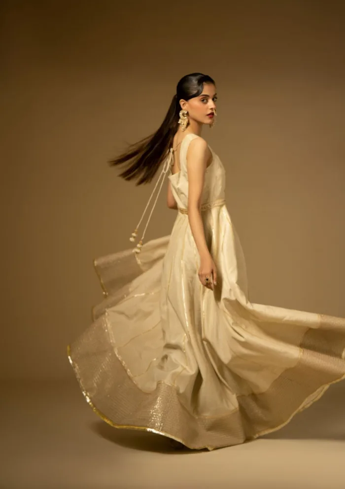 Fozia Khalid Ivory Sequin D 02 Silk Edit Luxury Lawn Collection - Image 4
