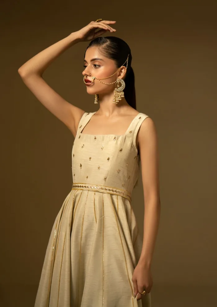 Fozia Khalid Ivory Sequin D 02 Silk Edit Luxury Lawn Collection - Image 5