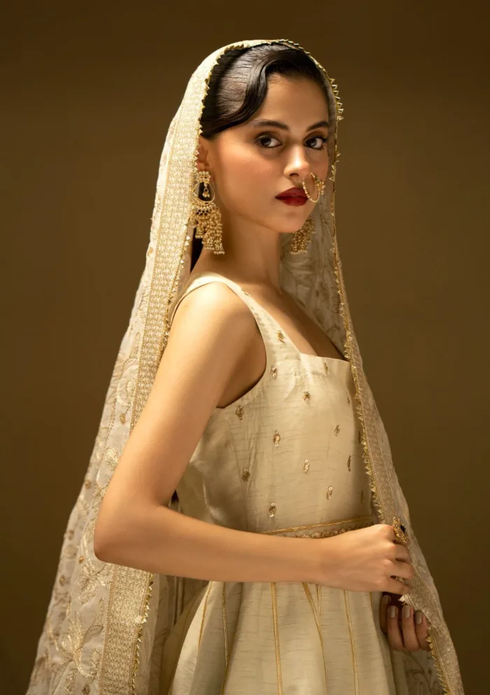 Fozia Khalid Ivory Sequin D 02 Silk Edit Luxury Lawn Collection - Image 8