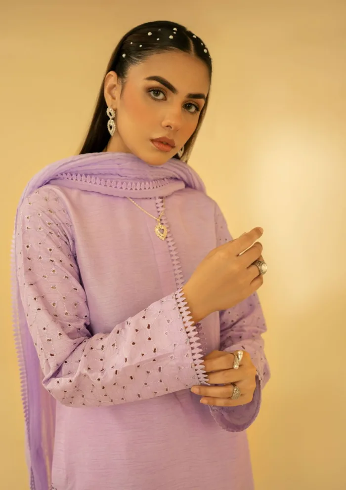 Fozia Khalid Lilac Dreamscape D 08 Silk Edit Luxury Lawn Collection - Image 6