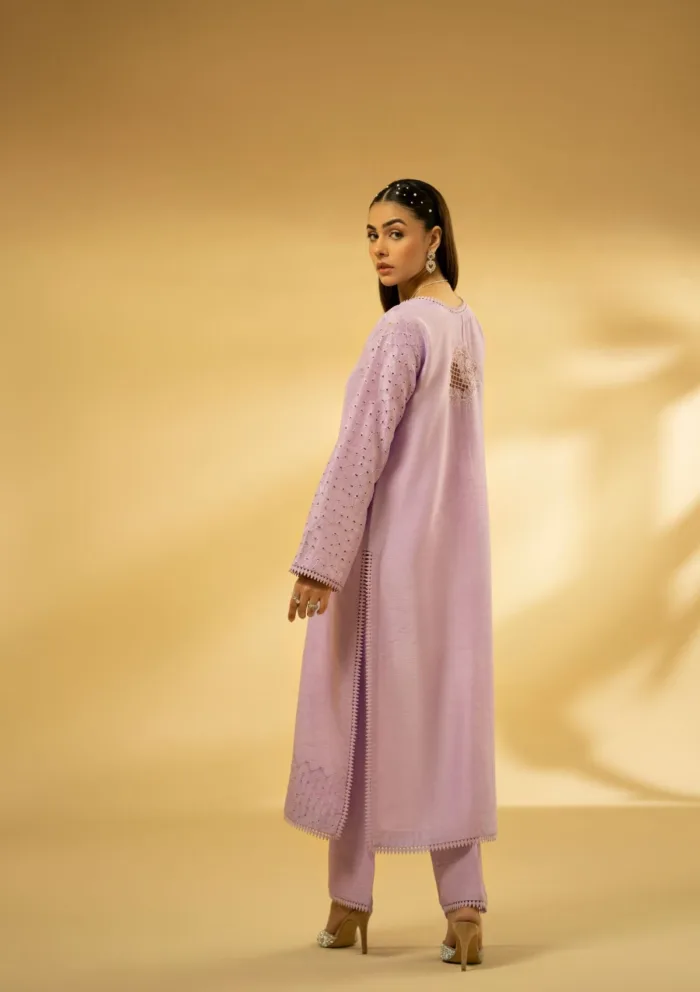 Fozia Khalid Lilac Dreamscape D 08 Silk Edit Luxury Lawn Collection - Image 8